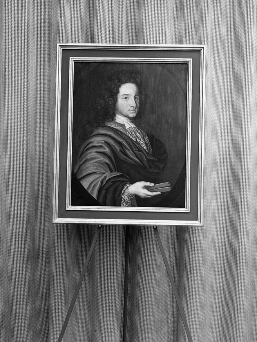 Porträtt i olja, kopia, över Christopher Polhem, f. 1661, d. 1751. 