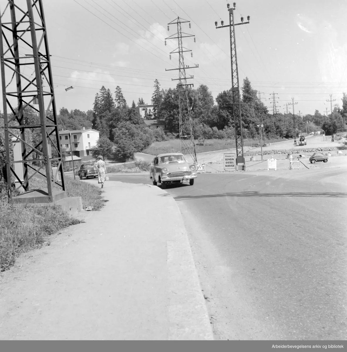 Ullernchausseen skal rettes ut. Juli 1958