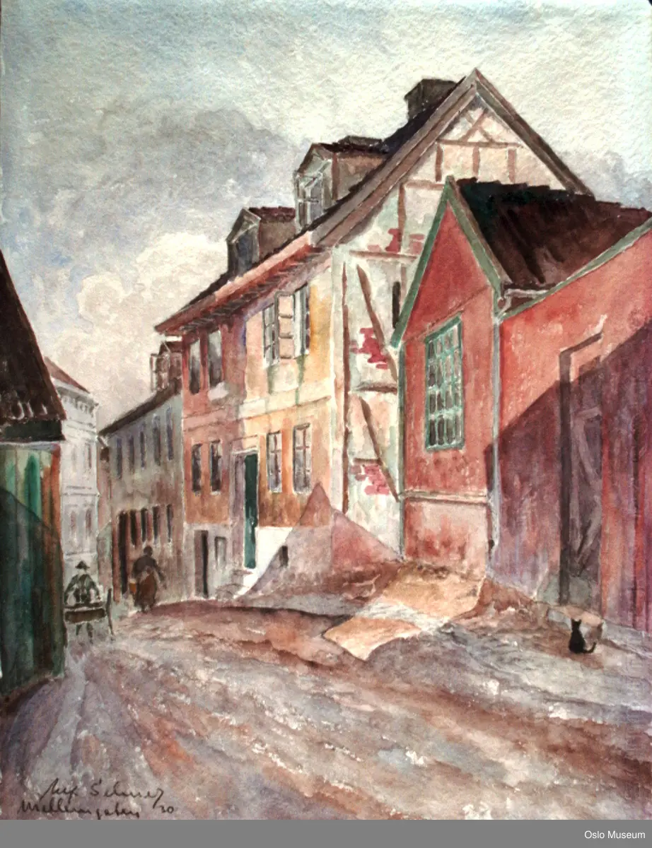 arkitektur, kjerre, katt