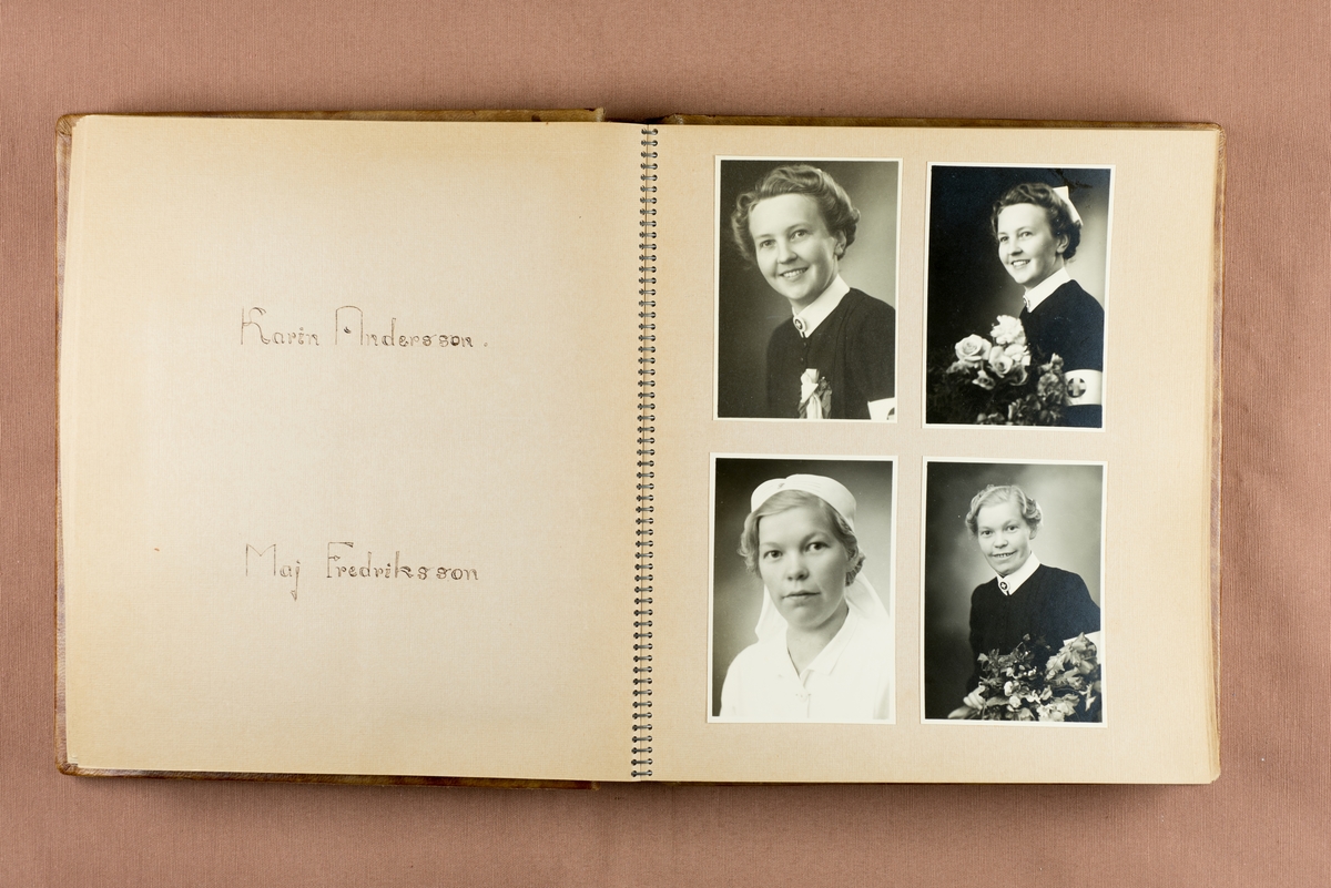 Fotoalbum från sjuksköterskeutbildningen i Örebro 1942-45