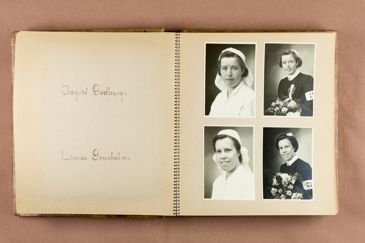 Fotoalbum från sjuksköterskeutbildningen i Örebro 1942-45
