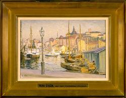 Fiskarhamnen vid Kornhamnstorg [Målning]