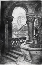 Fra Basarene med utsikt mot Storgata [papirkunst]