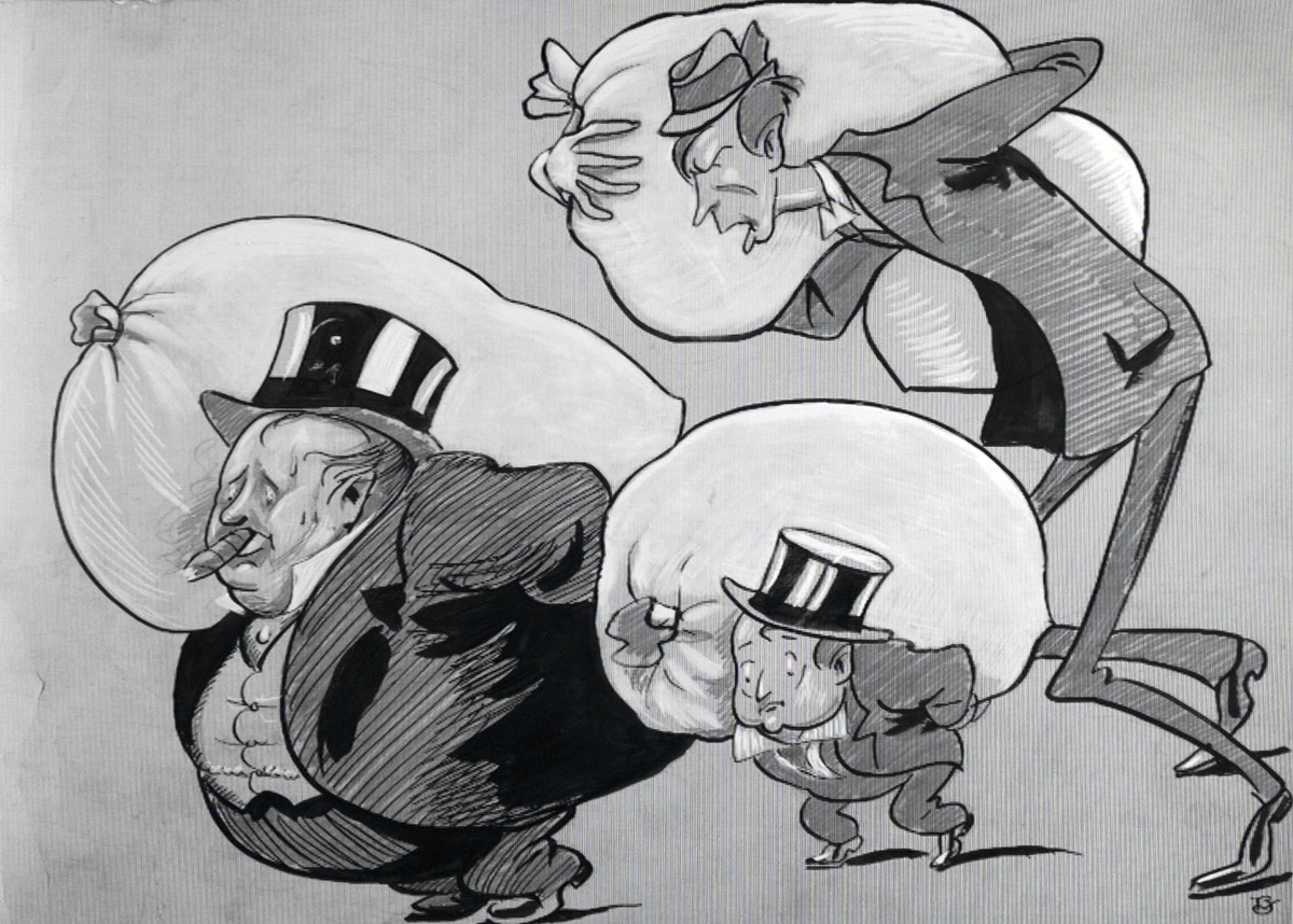 karikatur, mann, helfigur