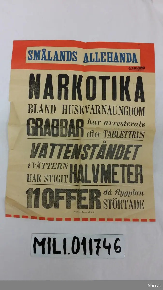 Löpsedel av tunt papper.