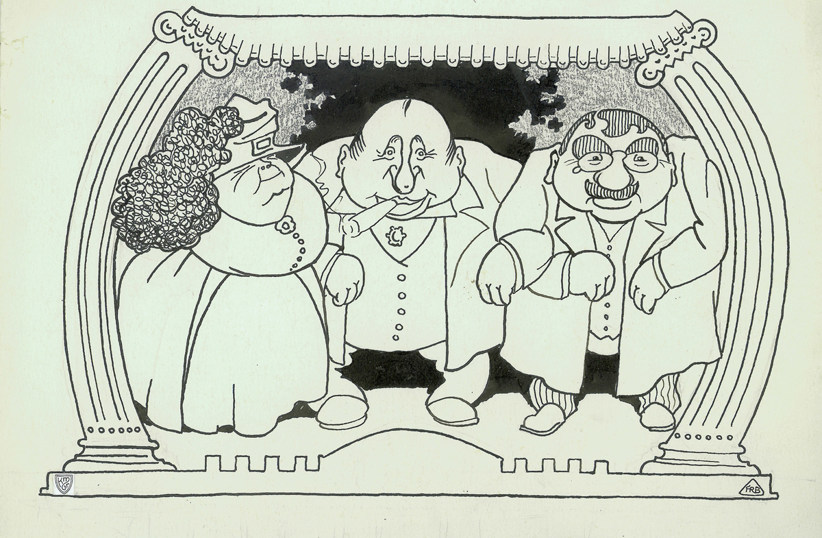 karikatur, gruppe