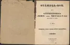 Stämpelbok över Göteborgs järn- och metallvåg, upprättad år 1838.
Tryckt.
Ur Carl Sahlins bergshistoriska samling.