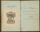 Svenska Stångjärns- och manufakturverkens smidesrätt, stämplar och ägare år 1832.
Handskrift.
Ur Carl Sahlins bergshistoriska samling.