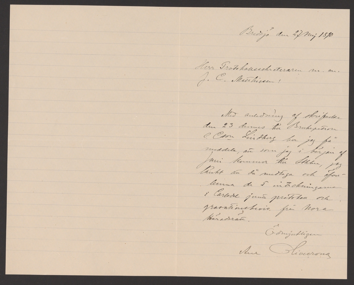 Karlsdals bruks kronologi.
Ur Carl Sahlins bergshistoriska samling.