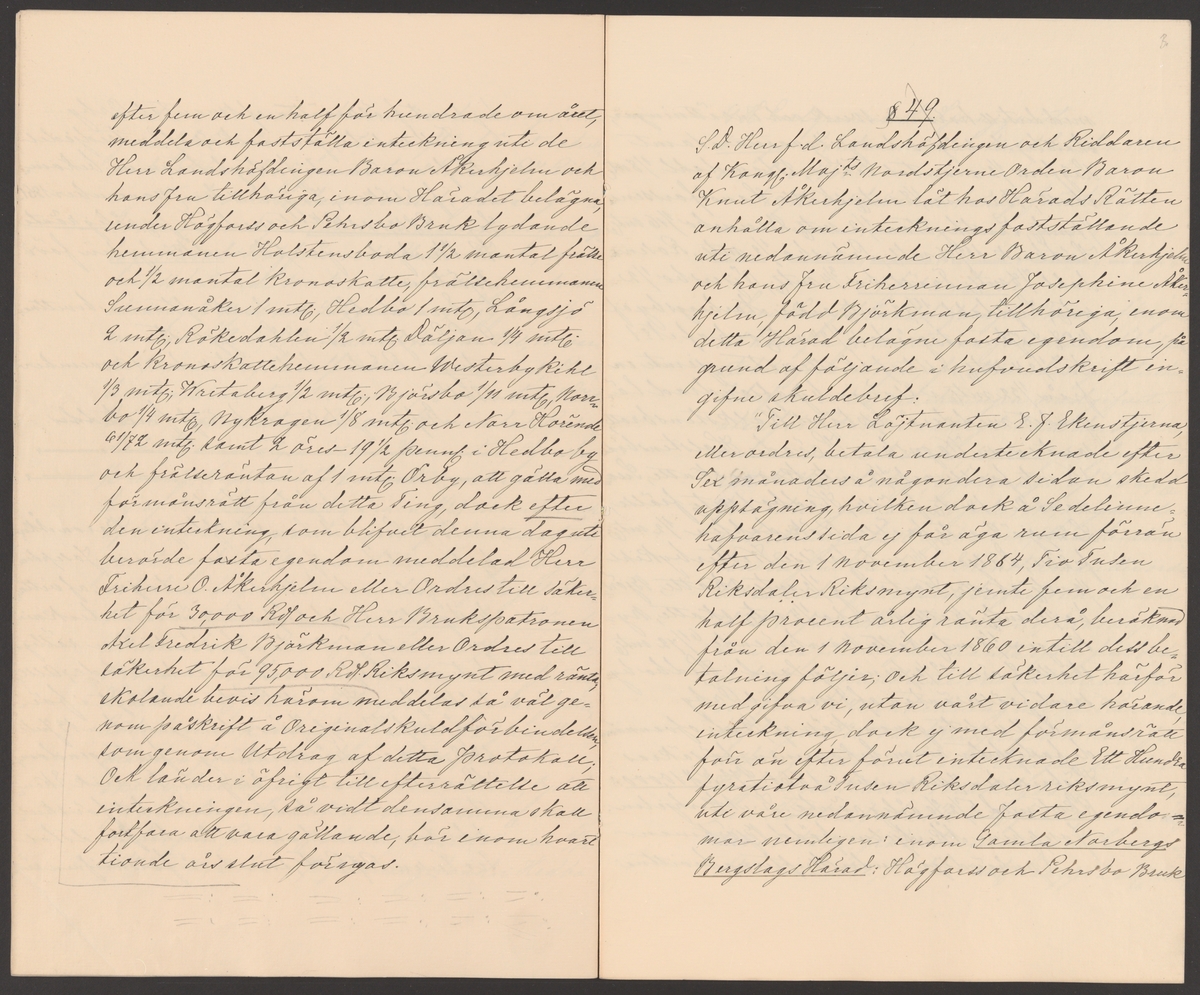 Högfors- och Persbo bruks kronologi.
Ur Carl Sahlins bergshistoriska samling.