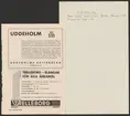 Uddeholmsverkens kronologi.
Uddeholms AB.
Ur Carl Sahlins bergshistoriska samling.