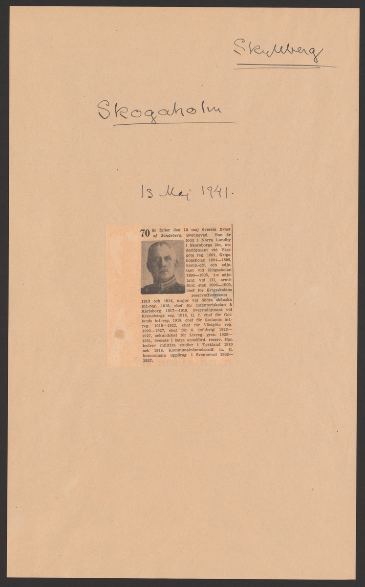 Skyllbergs bruks kronologi.
Ur Carl Sahlins bergshistoriska samling.