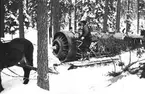 F6 Karlsborg 1941. Vinterövning i Luleå. Bärgning av flygplan B4 efter flygförare vpl. Korpral Perssons haveri. Tyghantverkare Dahlberg tjänstgjorde som chef för nedmonteringen för vidare transport. I mitten korpral 39 Börjesson. Albumet är en del av en donation från Karl-Axel Hansson, Karlsborg. Förteckning över hela donationen finns i albumet samt som Word-dokument.