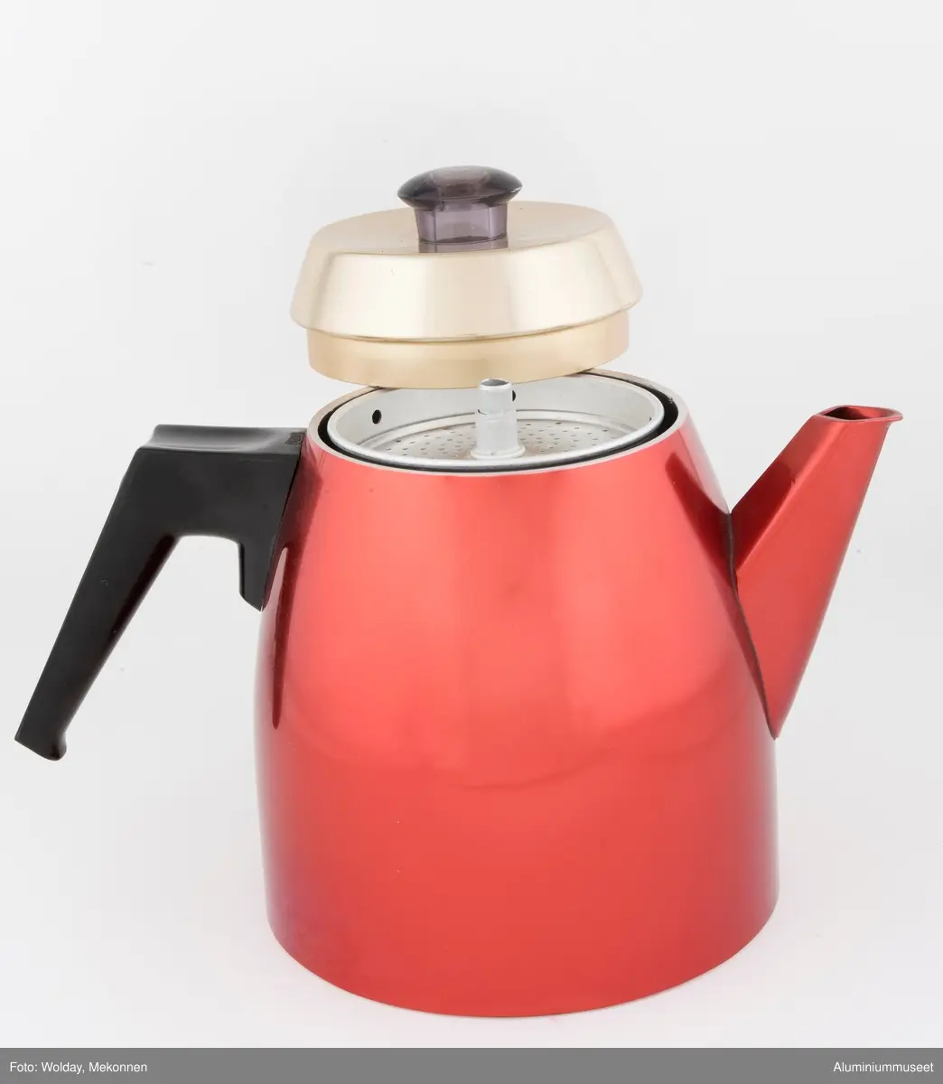 Eloksert kaffekanne med bakelitthåndtak