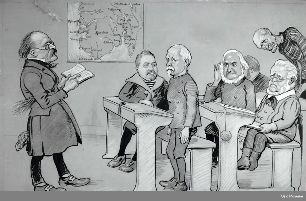 karikatur, gruppe