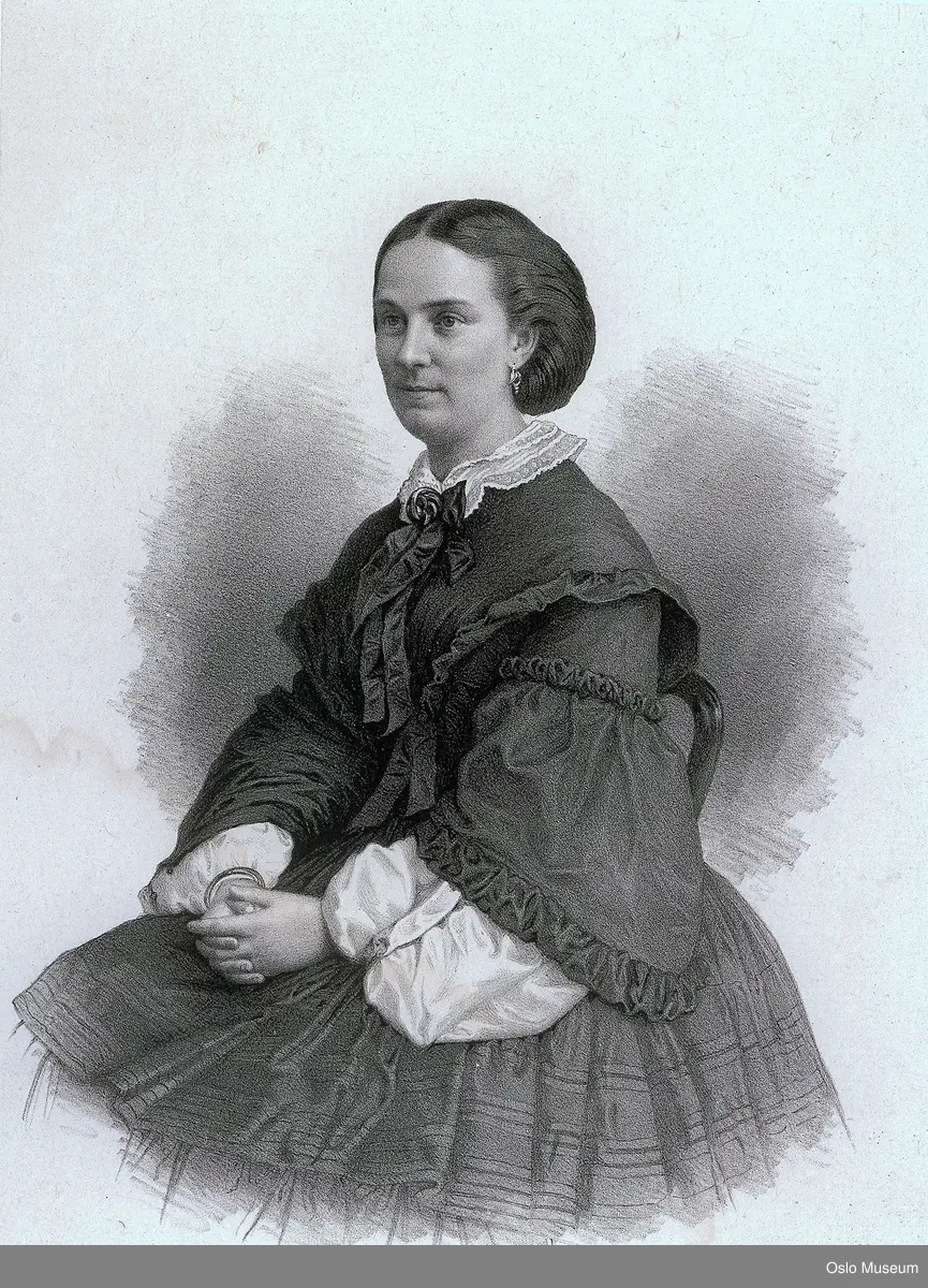 portrett, kvinne, sittende knebilde