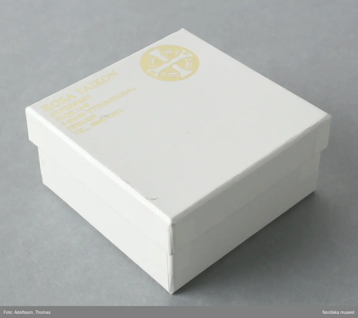 Hängsmycke av silver, "Moder jord" 925/2000, på dubbel silverkedja av platta länkar, spiralformad. Hängsmycket bestående av ett större och ett mindre klot, sammansatta med öglor av tvinnad silvertråd, det större klotet överst. Det mindre klotet avslutas nedåt med sex löst hängande kedjor av olika längd, spiralformade av samma slag som halskedjan.

Graverad på den större silverkulans nedre halva är Rosa Taikons signatur, samt silverstämplar.
/Helena Lindroth & Petrine Knight, 2014-02-18