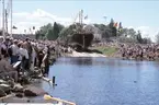 Sjösättning av Briggen Gerda Gefle år 2000.