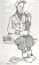 Karikatur av Einar Henry Gerhardsen [papirkunst]