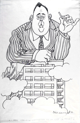 Karikatur av Trygve Halvdan Lie [papirkunst]