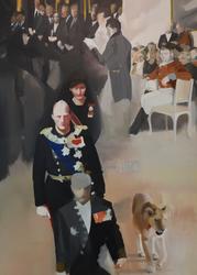 Kong Harald Vs edsavleggelse [Olje på lerret]