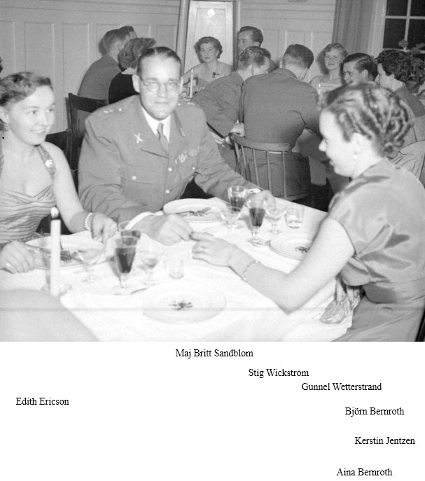 Årets höjdpunkt på mässen var den traditionstyngda Höstmiddagen med fruar.

Personer: Edith Ericson, Maj Britt Sandblom, Stig Wickström, Björn Bernroth, Kerstin Jentzen och Aina Bernroth.
Placering, se bild 2.