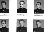 F6 Karlsborg 1946. Vicekorpralerna från vänster övre raden: Danielsson, Kollberg, Pettersson. Nedre raden från vänster: Brunstorp, Lindqvist, Johansson. Albumet är en del av en donation från Karl-Axel Hansson, Karlsborg. Förteckning över hela donationen finns i albumet samt som Word-dokument.