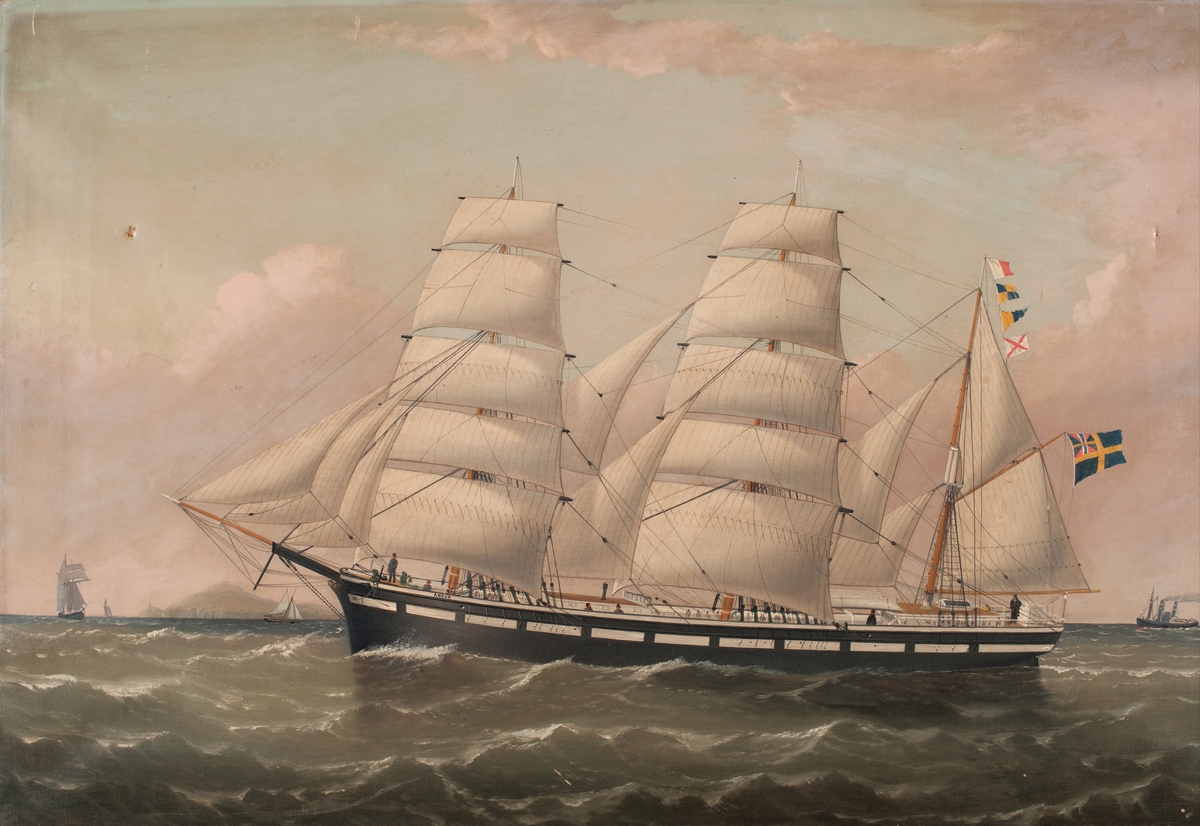 Marinmåleri, fartygsporträtt, olja på duk.
