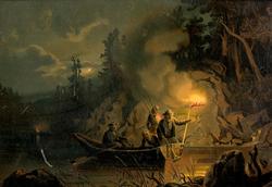 Ljusterfiske [Oljetryck]