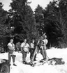 Trupp ur Södermanlands regemente P 3 under skjutning med 12 cm granatkastare år 1953.