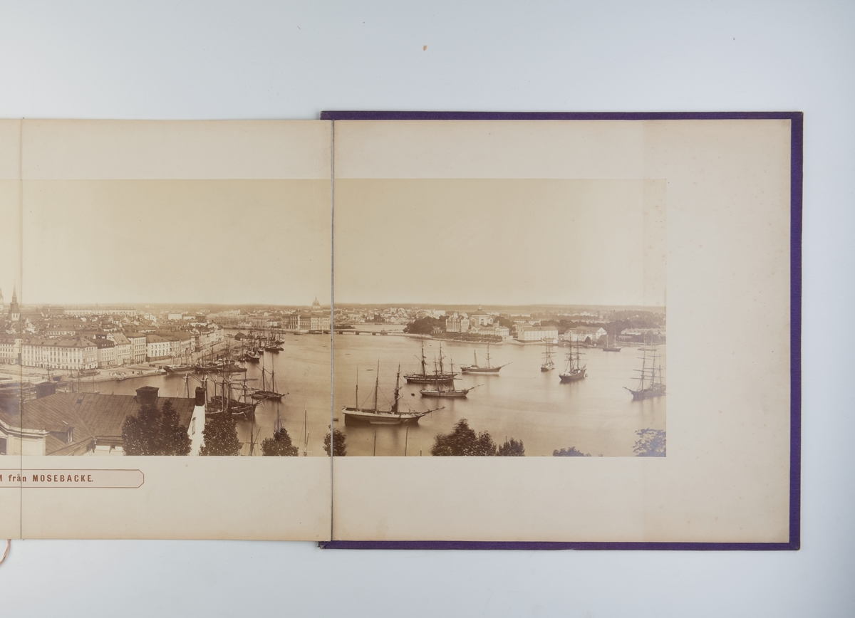 Stockholm havn med seilskip fotografert fra Mosebacke på Södermalm, Stockholm.