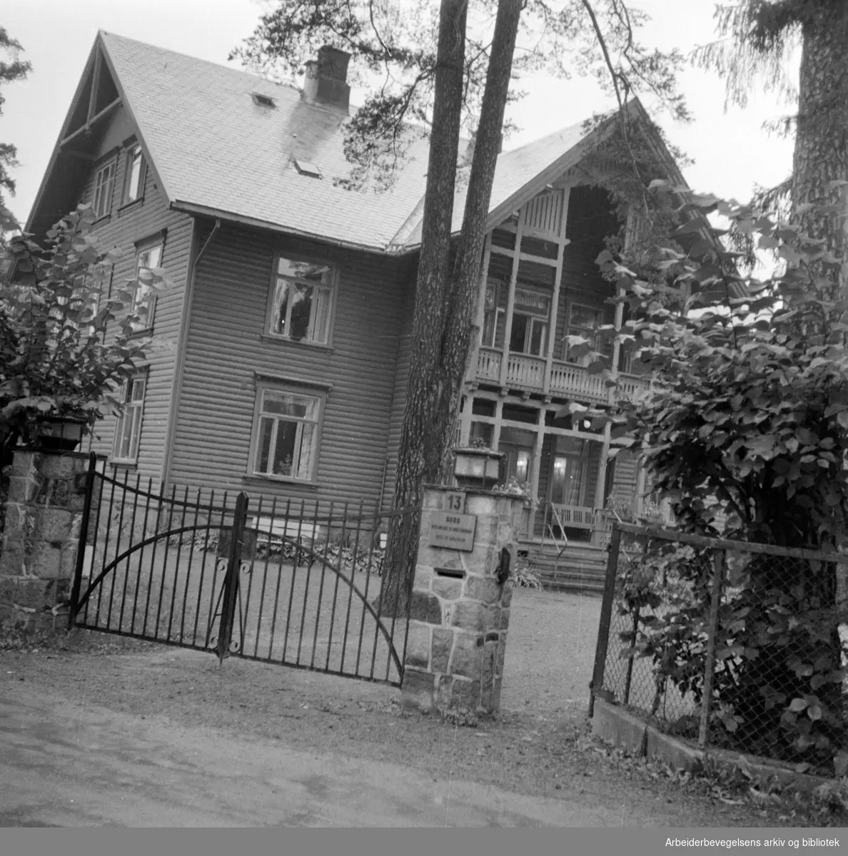 Østlandske Blindeforbunds hvilehjem Borg på Bestum. Oktober 1958