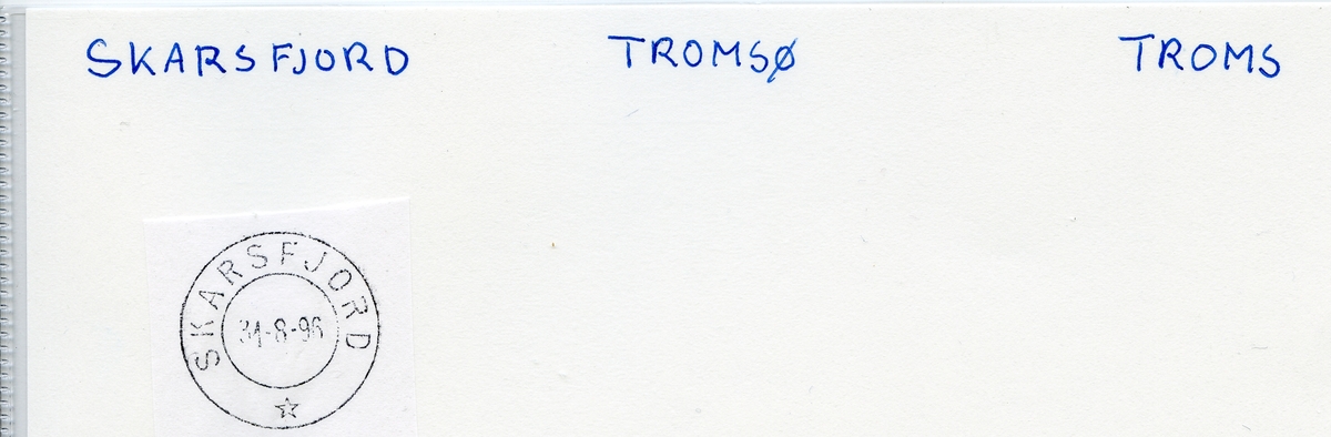 Stempelkatalog  9145 Skarsfjord, Tromsø kommune, Troms