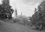 Uppsala domkyrka från Slottsbacken, före 1914