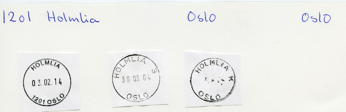 Stempelkatalog Holmlia, Oslo