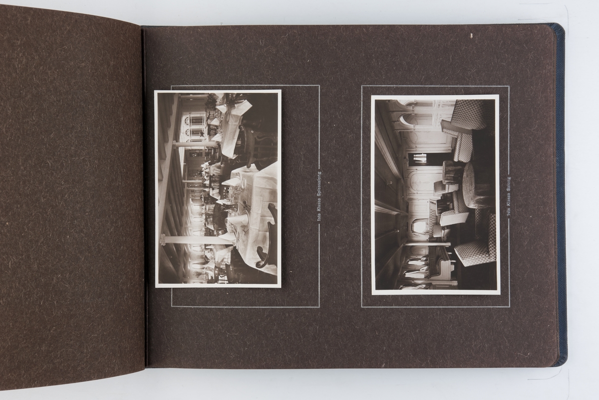 Fotoalbum med fotografier fra S/S Kristianiafjords første tur fra Kristiania til Bergen i 1913. Fotografert og utgitt av Anders Beer Wilse.