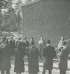 Exteriörbild. Invigning av Landstingets förlossningshem, mars 1949, beläget invid Skogsbo, Adress: <br>Är idag Hälsans Hus.
Personer: okända