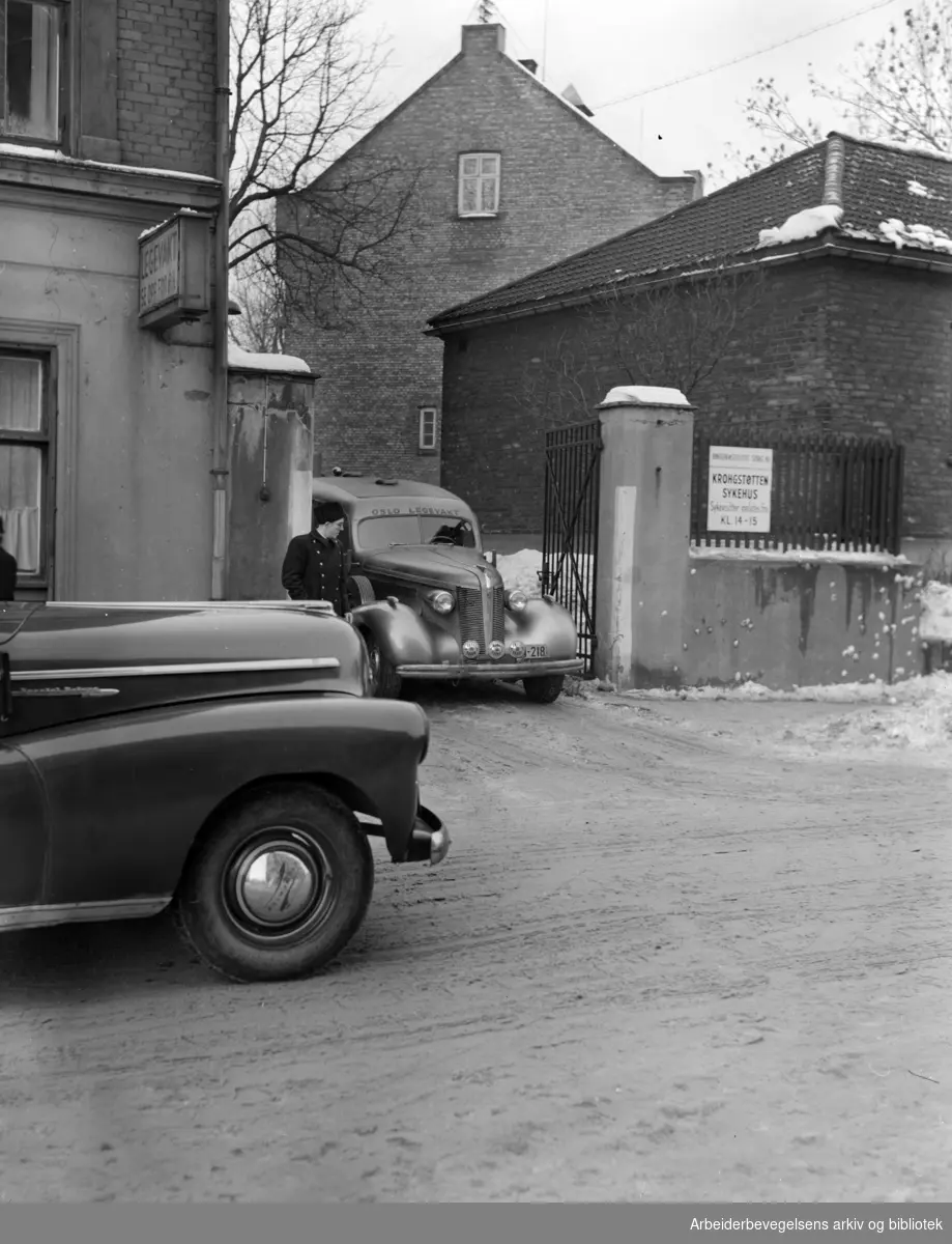 Legevakten. Den gamle. Eksteriører. Januar 1950