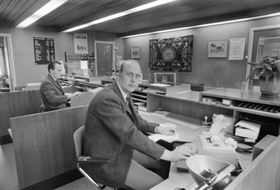 Landsbanken. Interiør. Januar 1971