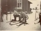 Smålands husarregemente K 4 på skidor, vinterövning i Norrbotten omkring 1910.