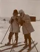 Officerare från Smålands husarregemente K 4 på skidor, vinterövning i Norrbotten omkring 1910.