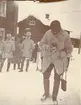 Officerare från Smålands husarregemente K 4, vinterövning i Norrbotten omkring 1910.