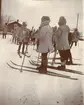 Officerare från Smålands husarregemente K 4 på skidor, vinterövning i Norrbotten omkring 1910.