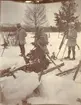 Officerare från Smålands husarregemente K 4 på skidor, vinterövning i Norrbotten omkring 1910.