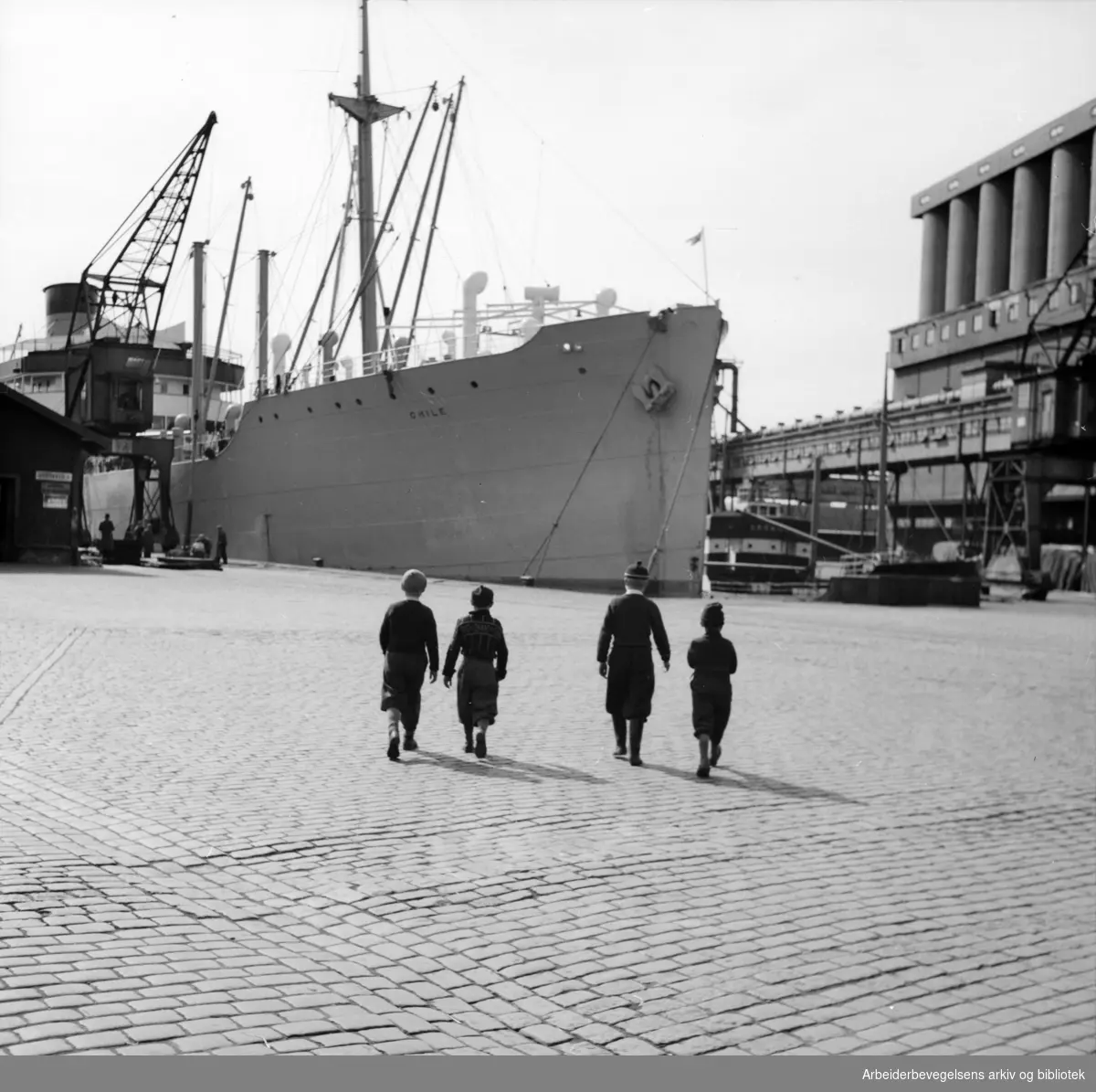 Havna. Stemningsbilder. Juni 1952