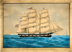 Fullrigger 'Hannah Parr' av Christiania [Akvarell]