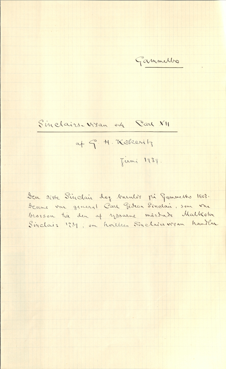 Gammelbo bruks kronologi.
Ur Carl Sahlins bergshistoriska samling.