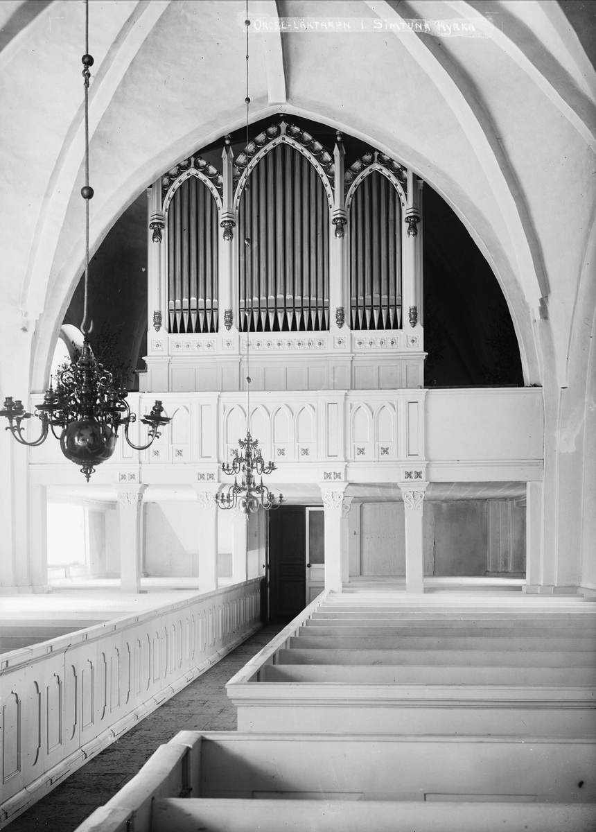 Interiör från Simtuna kyrka, Uppland 1920