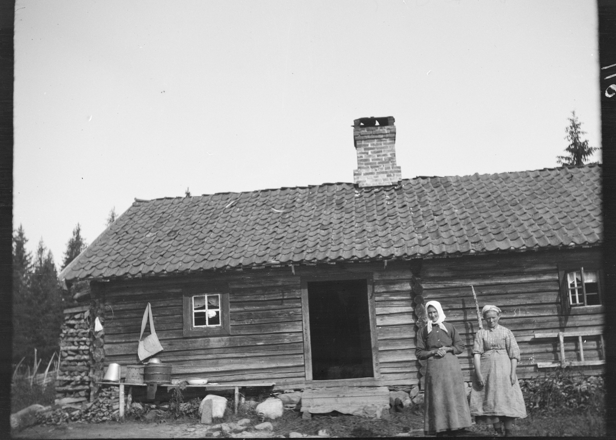 Vang H, Vang Almenning,  Bolsdalen i Åstadalen, Vestre Disen seter, budeier foran seterfjøset, 
