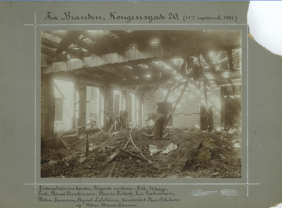 Brann i Kongens gate 20, Oslo, 1903